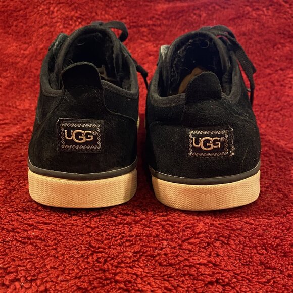 UGG Sneaker - Black Suede and Cream - Women's Size 10 - Picture 3 of 9